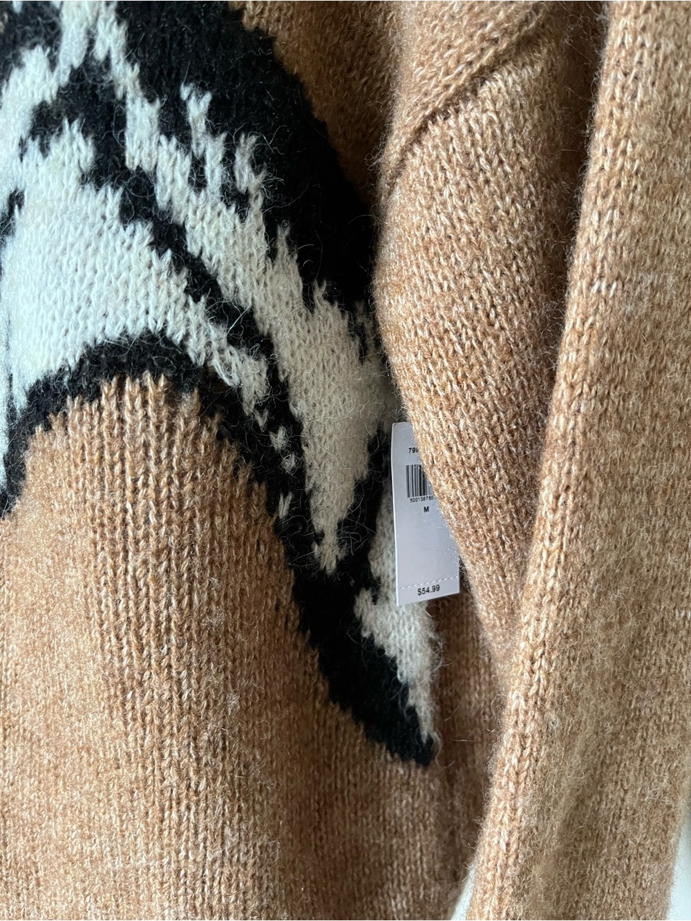 NWT Old Navy Brown Wool Blend Horse Graphic Cardigan Size Medium - Picture 5 of 11